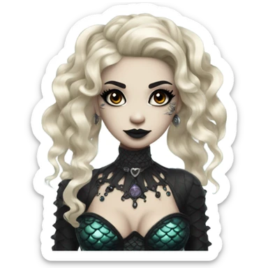 goth mermaid hime girl sticker