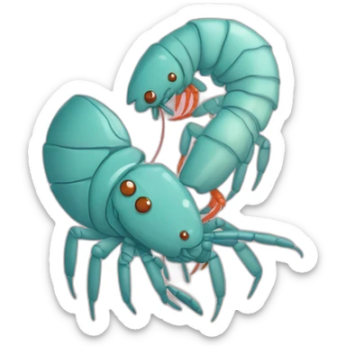 Langouste et crevette se font un calin sticker