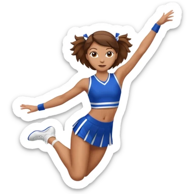 Cheerleader in a stunt with brown hair and tan skin  sticker