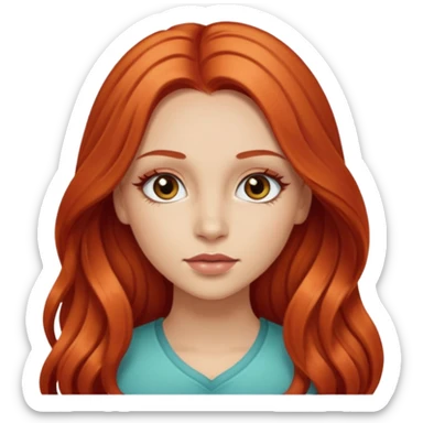 Little red riding hood light skin with straight long wavy hair and long eyelashes  sticker