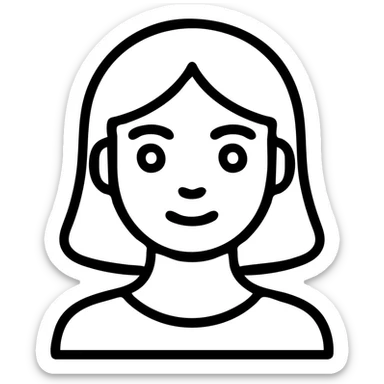 minimal icon of a woman with brown hair and green eyes sticker