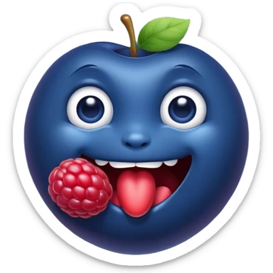 A blueberry in raspberry’s mouth sticker