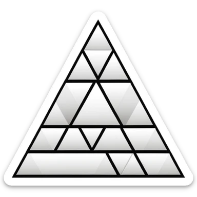 2D triangle with squares stacking up inside to demonstrate a social hierarchy (all black and white) sticker