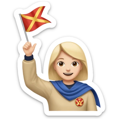 waving victory flag sticker