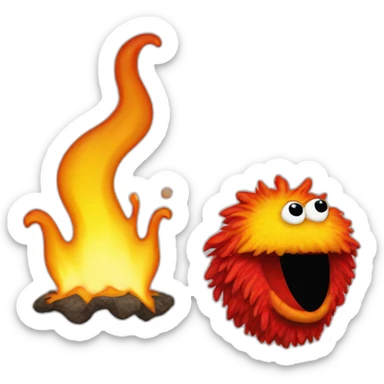 elmo flaming head sticker