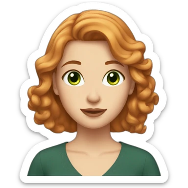 anastasia with ginger medium hair, green eyes sticker