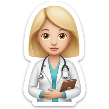 emoji obstetric doctor, pregnant care, stethoscope sticker