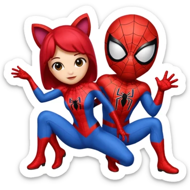 Spiderman et hello kity couple sticker