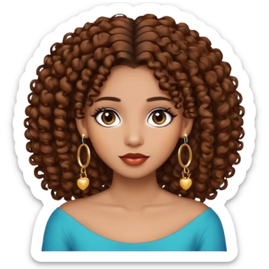 One, Puerto Rican, fair skin brown hair it has to be straight with earrings and makeup. I would like the earrings to be hoop and my best friend by my side is caramel skin color with curly black hair. sticker