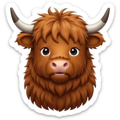 Miniature highland cow sticker