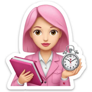 Libreta, reloj y un dolar rosa, de mujer sticker