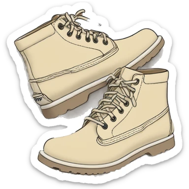 Cream colored sperry lace-up boots sticker