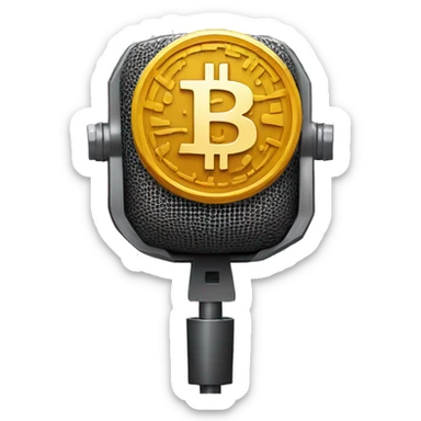 bitcoin in podcast microphone sticker