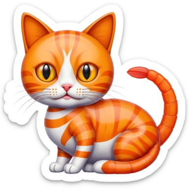 Cat with shrimp body, trippi troppi sticker