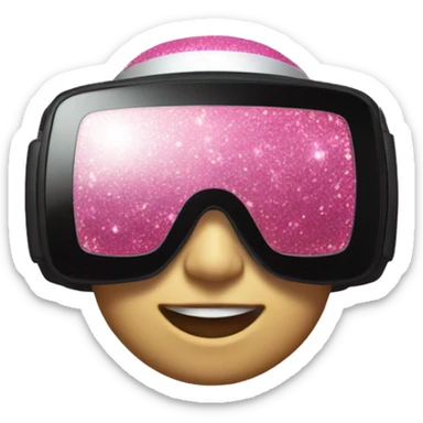 Pink glitter virtual reality headset  sticker