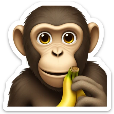 Monkey with a banana sticker