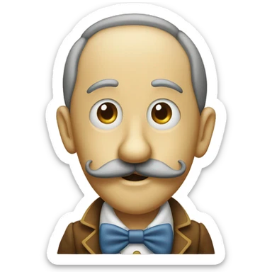 Pinocchio puppet with a long nose and mustache sticker