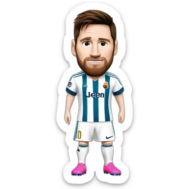 Messi avec maillot du réal Madrid sur mars sticker