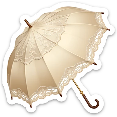 Cream lace umbrella sticker