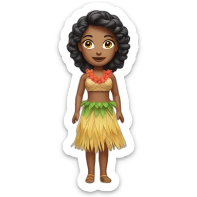 hula girl doll sticker