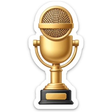 microphone icon with achievement, celebration, badge or trophy elements sticker