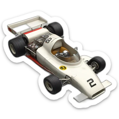 Top down view of vintage f1 racecar sticker