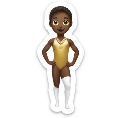 Gymnast with golden medal sticker