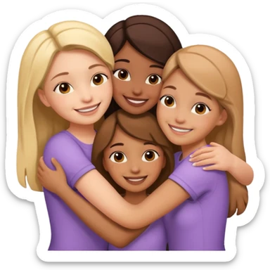 Girls hugging each other sticker