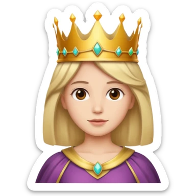 Wearing a crown shoulder length hair sticker