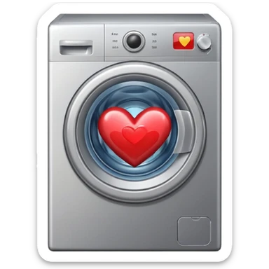 The washing machine inside the heart sticker