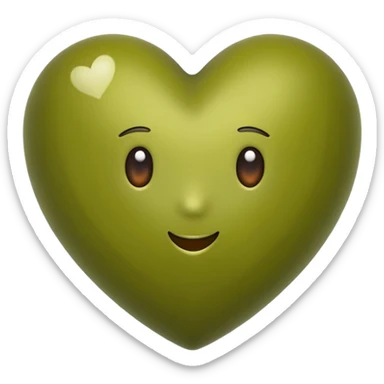green olive heart sticker