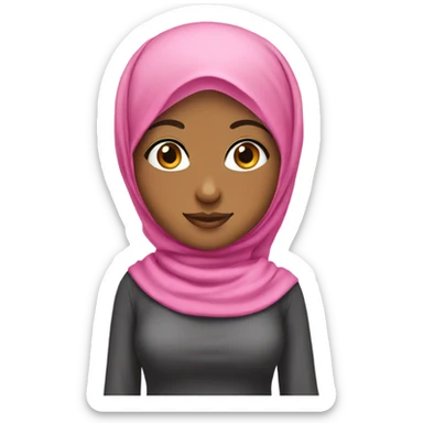 Create a hijabi girl wearing pink hijab  sticker