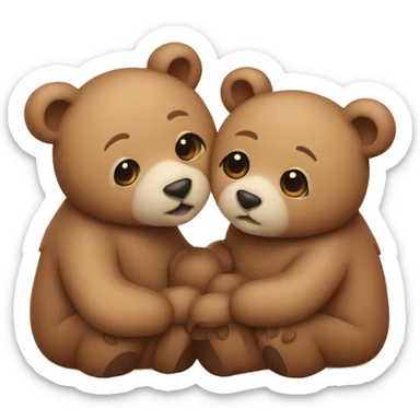 Cute little bears couple in love sticker