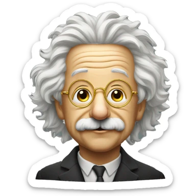 albert einstein with golden stars eyes glasses sticker