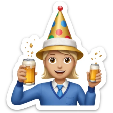 throwing one beer can at party sticker