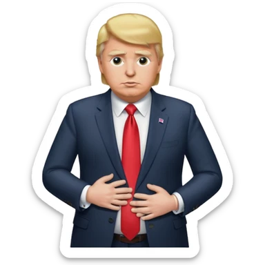 pregnant donald trump rubbing his belly sticker