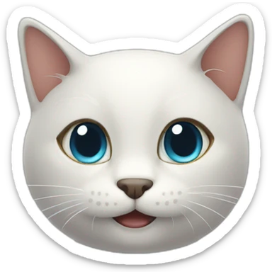 chatbot cat with a big smile sticker