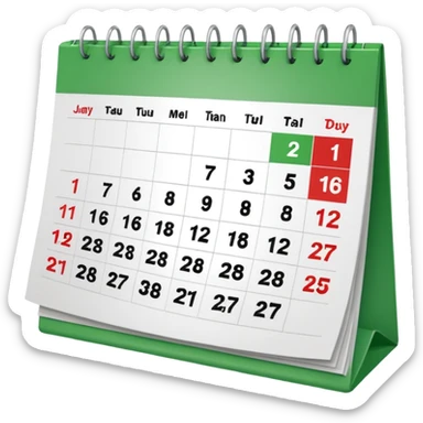 Desk calendar with green check sticker