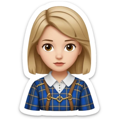female with scottish attire and dark blonde hair sticker