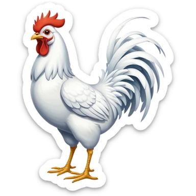 white rooster wearing flip-flops sticker
