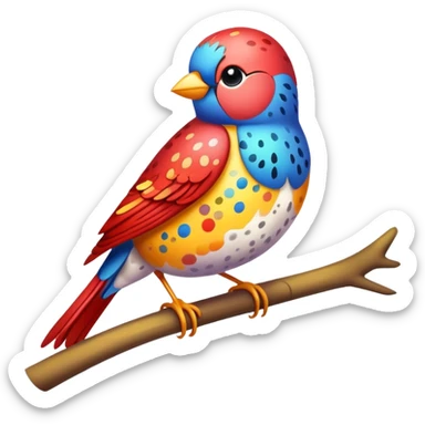 cute colorful songbird sticker