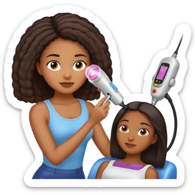 black girl receiving laser hair removal sticker