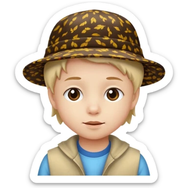 print hat with kid sticker