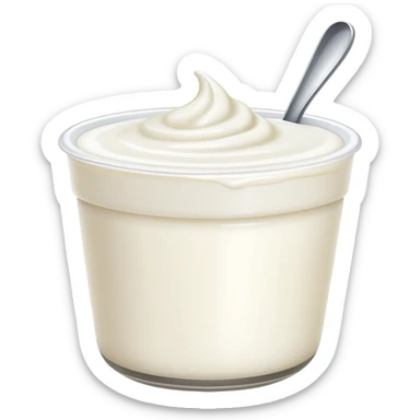 A cup of plain white yogurt sticker