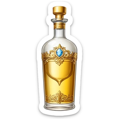 a golden bottle of vodka sticker