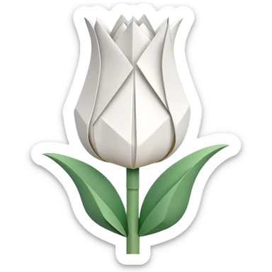white origami tulip sticker