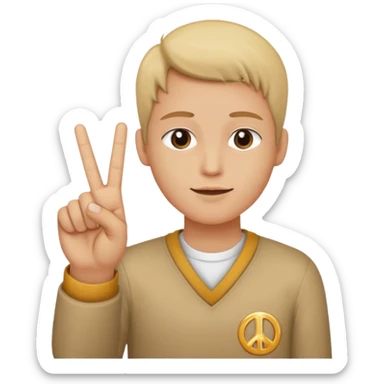 Deux signes peace avec main a l'horizontal avec index de la main droite qui touche le majeur de la main gauche sticker