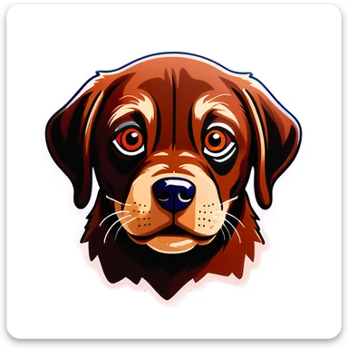 Chocolate lab big eyes sticker