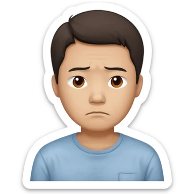 create image of chinese man in 1980 year, looks poor, sad, looking straight and tired sticker