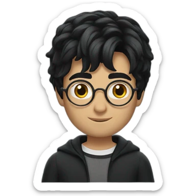 Harry potter black hair sticker